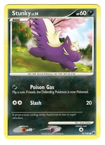 Pokemon TCG Stunky LV.14 D&P Stormfront 76/100 Regular Common Card Played MP-LP - Picture 1 of 2