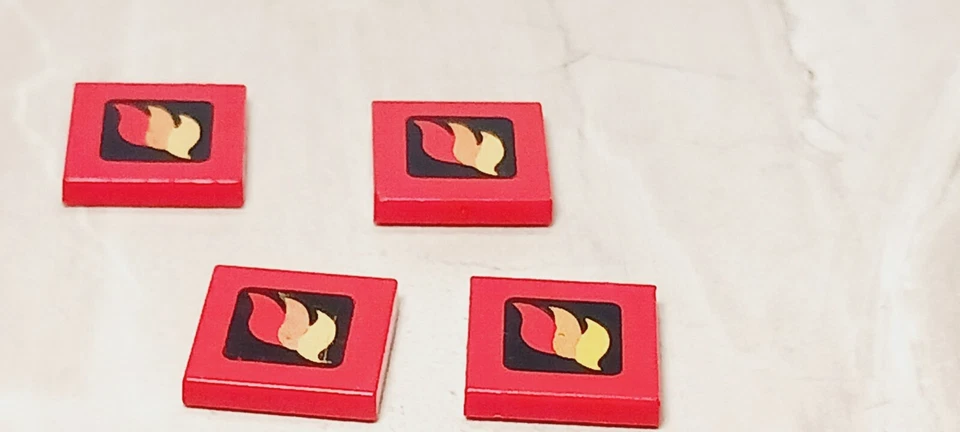 LEGO Fire Emblem Printed Lot of 4 Fire Department Signs Extinguisher School City - Image 1 of 2