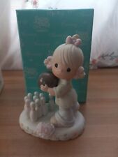 Enesco Precious Moments Figurine Age 10 Growing in Grace Girl Bowling #183873