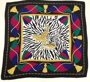 Diane Von Furstenberg 100% Silk Signed Scarf Morocco Exotic Wild Animals 34"x34" - Picture 1 of 5