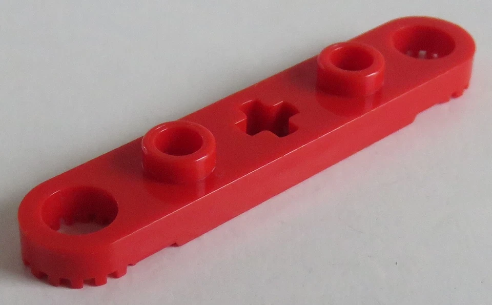 LEGO Technic - Platte / Plate 1 x 5 mit Achs - Loch, gezahnt, rot # 2711 - Bild 1 von 1