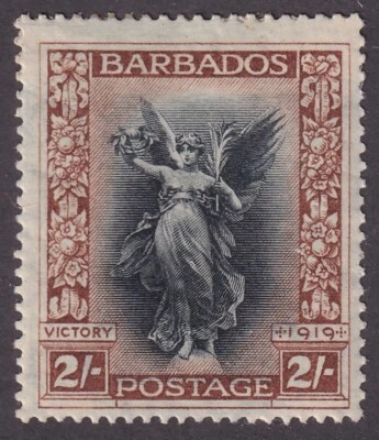 MATT'S STAMPS SCOTT BARBADOS #149, 2-SHILLING VICTORY ISSUE OF 1920, MH CV$52.50 - Image 1 of 3