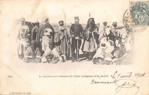 Sahara - ALGERIA - Lieutenant Gaston-Ernest Cottenest and the chiefs Tuaregs in - Picture 1 of 2