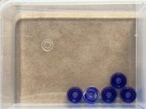 LEGO Parts - Trans-Purple Plate, Round 1 x 1 - No 4073 - QTY 5 - Picture 1 of 1