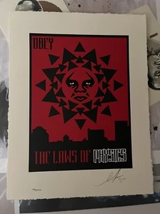 Gehorche den Gesetzen der Physik Shepard Fairey Buchdruck Kunstdruck SIGNIERT nummeriert - Bild 1 von 1
