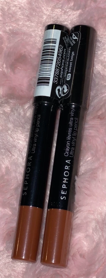 2 Lápices Labiales Sephora Ultra Vinilo en 08 Beige Dulce, Tamaño Completo, Nuevos y Precintados Foto 1 de 1