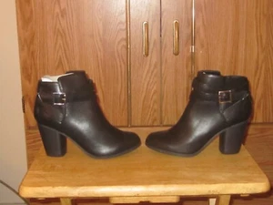 Material Girl Lexia Black Ankle Boots-Size:7.5M-New With Box - Picture 1 of 6