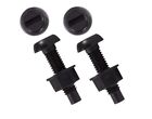 2pc Number Plate Plastic Nylon Nuts and Bolts Black