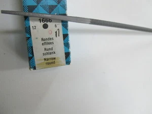 Grobet LP1666 Vallorbe Swiss 6" Round Tapered HAND FILE Cut #0, #1 - Picture 1 of 8