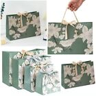 Luxury Handhold Paper Bag Green Shopping Bag Printing Floral Bird  Gift
