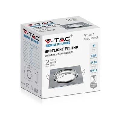 V-TAC VT-817 Portafaretto led da incasso orientabile quadrato metallo nickel sat - Immagine 1 di 4