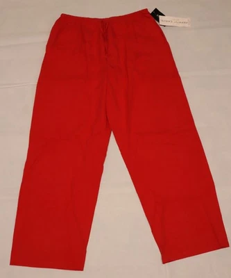 Calça vermelha vintage Y2K Josephine Chaus feminina 100% seda tamanho M pequena - Imagem 1 de 4