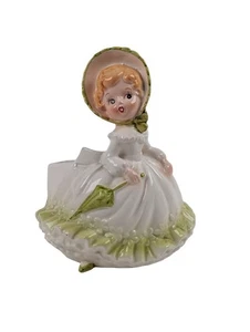 Vintage Relpo Planter 6172 Girl with Bonnet and Parasol Made in Japan c1950s - Picture 1 of 7