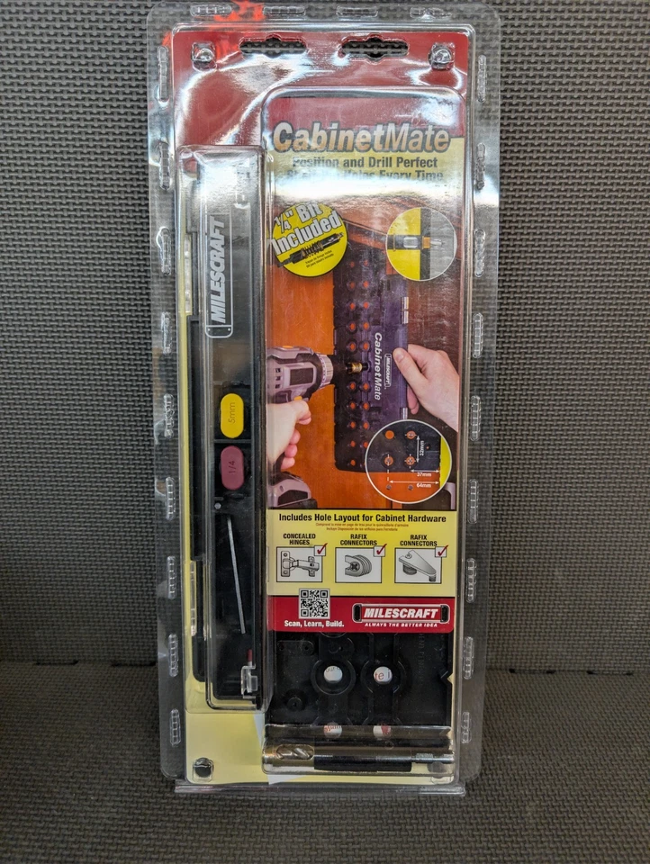 Plantilla de perforación Milescraft CabinetMate 1316 con pasador de estante - nueva sellada Foto 1 de 3