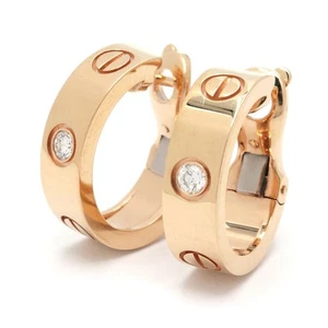 Pendiente de aro Cartier Love diamante K18YG P0046398 - Imagen 1 de 6