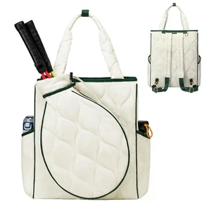 2-in-1 Tennis Tote Bag & Tennis Racket Backpack – Extra-Large Quilted Pickleb... - Picture 1 of 9