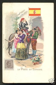 España Spain Postman Horse Flag stamp ca 1899 - Picture 1 of 1