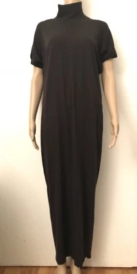 Maxi Vestido Rick Owens Lilies Para Mujer Negro Cuello Alto Manga Corta Talla 8 IT 42 Foto 1 de 4