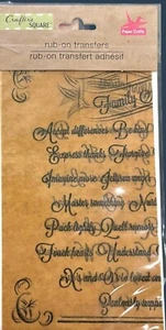 Crafters Square, Rub on Transfers, Family Rules, Family Affirmations, Love - Picture 1 of 2