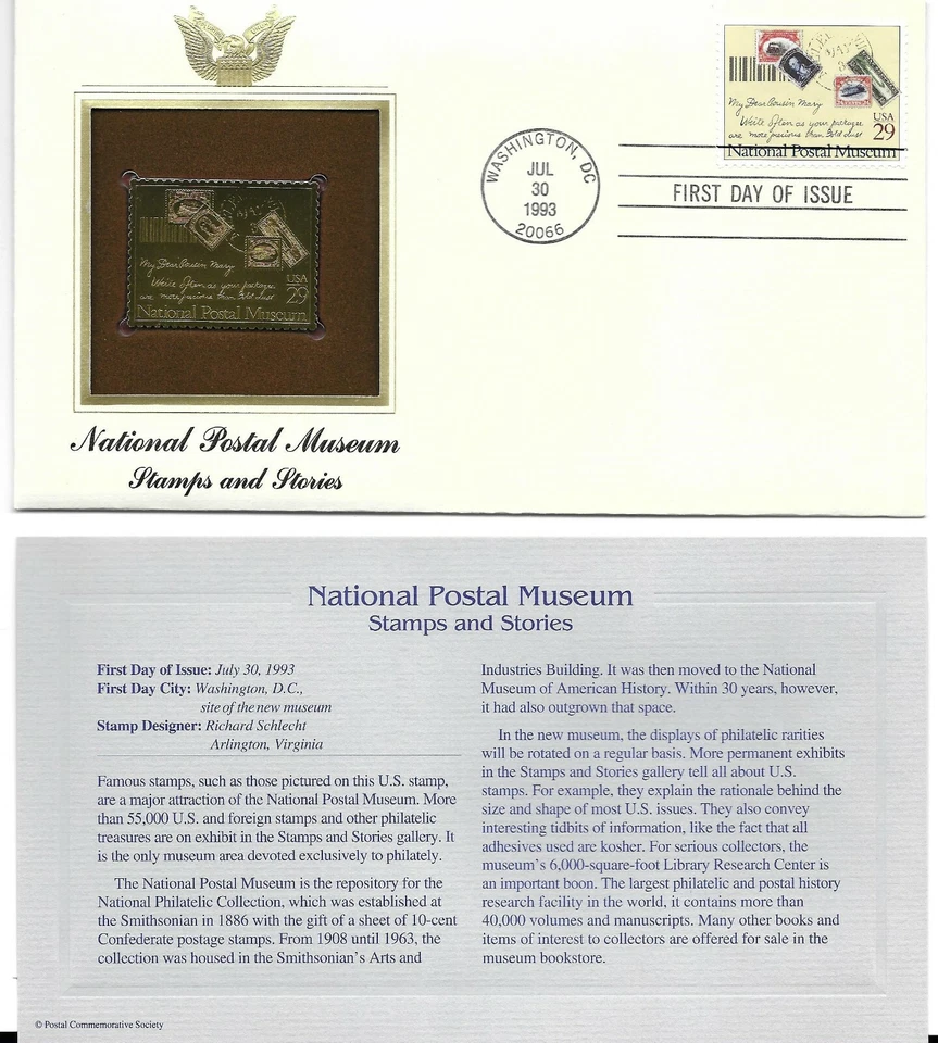 National Postal Museum-Stamps and Stories-1st day issue-Golden Replica - Image 1 of 1