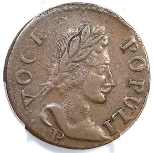 1760 N-14 R-6 PCGS XF 40 P Below Voce Populi Colonial Copper Coin 1/2p - Picture 1 of 3