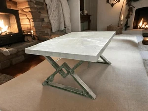 48"x24" Selenite Stone Coffee Round Table Top, Center Stone Table Top Decors - Picture 1 of 7