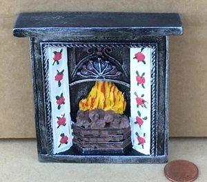 Dolls House Miniature Fire Place Black Resin 1:12 Scale Accessory 610 tumdee - Picture 1 of 9