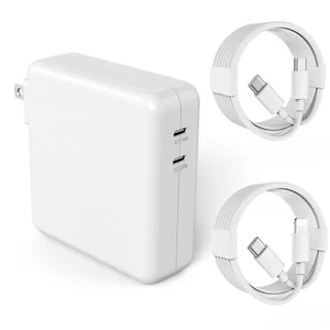 USB C Charger for MacBook Pro Air, Power PD 20W+118W 2-Port Wall Adapter Charger - Picture 1 of 8