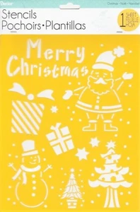 Merry Christmas - Darice 8.5x11 Stencil Template Mask Snowman Santa Reusable - Picture 1 of 1