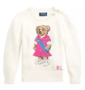 NUEVO Nuevo con etiquetas Ralph Lauren POLO Niñas Polo Oso Algodón Suéter Talla 5 $165 Navidad - Imagen 1 de 2