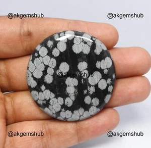 93.00 Cts Natural Snowflake Gemstone Pendant Making Round Cabochon 43x43x6 mm - Picture 1 of 8