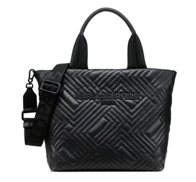 Bandolera pequeña de cuero KARL LAGERFELD Paris Voyage - negra (defectuosa) Foto 1 de 4