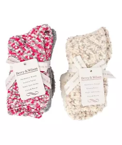 BERRY & WILSON LADIES POPCORN COSY / BED SOCKS * 4 PAIRS * **IDEAL GIFT IDEA** - Picture 1 of 8