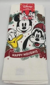 Disney Mickey Mouse Goofy Donald Duck 2pk Kitchen Towels Happy Holiday Christmas - Picture 1 of 5