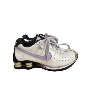 Nike Tenis Mujer 6.5 Shox Clásico 2 Cuero Blanco Púrpura Metálico De Colección - Imagen 1 de 12