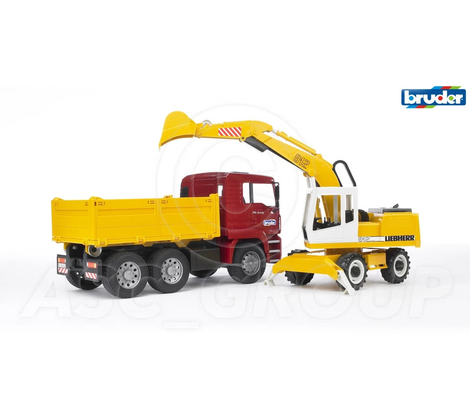 |171414| Bruder 02751 - Man TGA Camion con Liebherr Scavatrice