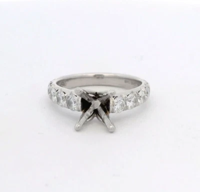 J.B. STAR Designer Platinum 950 0.90ctw Diamond Semi-Mount Ring w/cert 1046/148 - Image 1 of 4