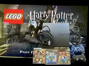 Sony PlayStation 3 PS3 Console Nero Antracite CECH-2100B 250GB Testata 3 Giochi US - Foto 1 di 8