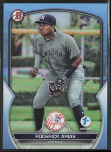 2023 Bowman 1st Edition Roderick Arias BPPF-135 Sky Blue Foil | New York Yankees - Picture 1 of 2
