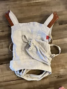 Flax And Leather Sakura Bloom Scout Baby Carrier Linen/REAL LEATHER - Picture 1 of 8