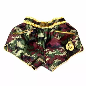 Camo Muay Thai Kickboxing Shorts Trunks MMA Fight Gear Embroidery Men Women Girl - Picture 1 of 2