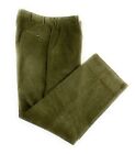 J. Press Men's Flat Front Thin Wale Corduroy USA Made Green Pants 36R 36x31