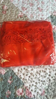 Bijoux Terner Pashmina Red Scarf Shawl Wrap 34 x 80 - Image 1 of 4