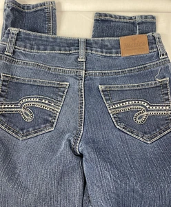 Justice Girls Size 12R Jeans Rhinestone Embellished Low Stretch Regular Skinny - Picture 1 of 11