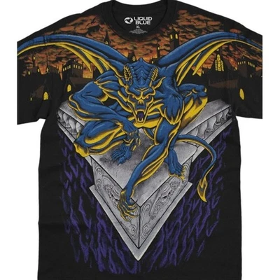 Camiseta Gárgula Azul Líquido Gráfica AOP Fantasia Preta NOVA GG - Imagem 1 de 4