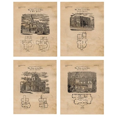 Classic Hobbs Architecture Patent Prints, 4 (8x10) Art Decor Home Work Office - Image 1 of 4