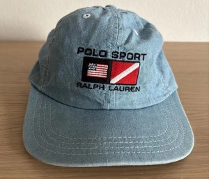 Vintage Polo Sport Ralph Lauren Hat Chambray Made in USA Sailing 90s Rare - Picture 1 of 5