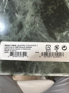 Apple Lightening To USB Camera Adapter MD821ZM/A - OEM - Afbeelding 1 van 3