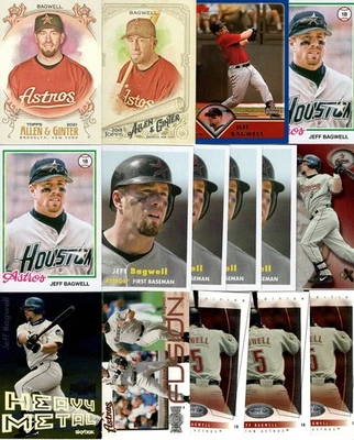 ЛОТ (27) TOPPS FLEER JEFF BAGWELL ОСНОВАНИЕ И ВСТАВКИ КАРТЫ HOUSTON ASTROS HOF - Изображение 1 из 2