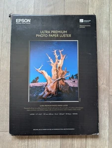 Epson Ultra Premium Photo Paper Luster 11.7"X16.5" White 30 Sheets Left - Photo 1/4